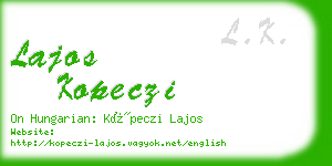 lajos kopeczi business card